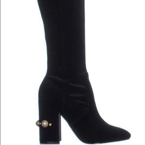 Black Suede Over The Knee Boots Tamir Size 9